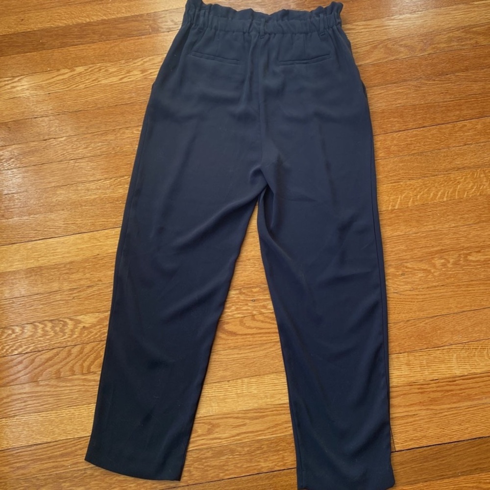 Navy Blue Dress Pants Trouser High Waist Tailored - Picture 2 of 5